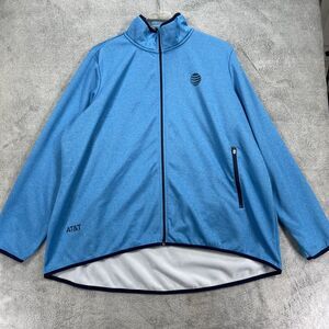AT&T Softshell Employee Jacket Adult 3X Blue Uniform High Low Hem Warm